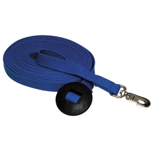 FLAT POLY COTTON DOG RECALL LEAD 1" x 30' (9M) Blue - Click for more info